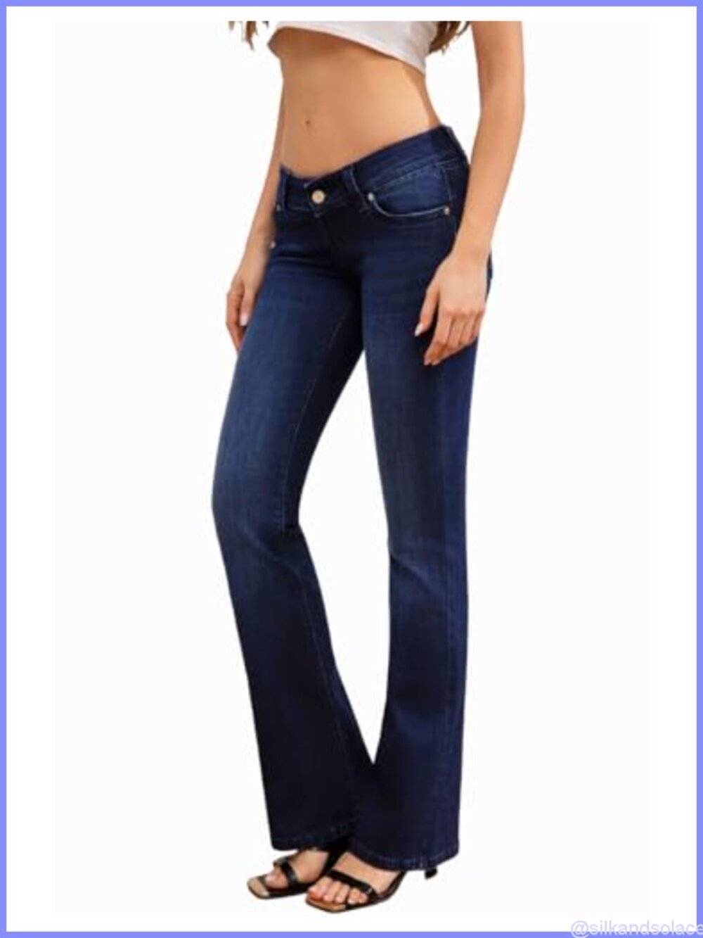 Women's Super Low Rise Bootcut Jeans Stretch Y2K Flared Denim Pants